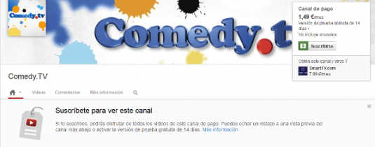 canales de pago en Youtube